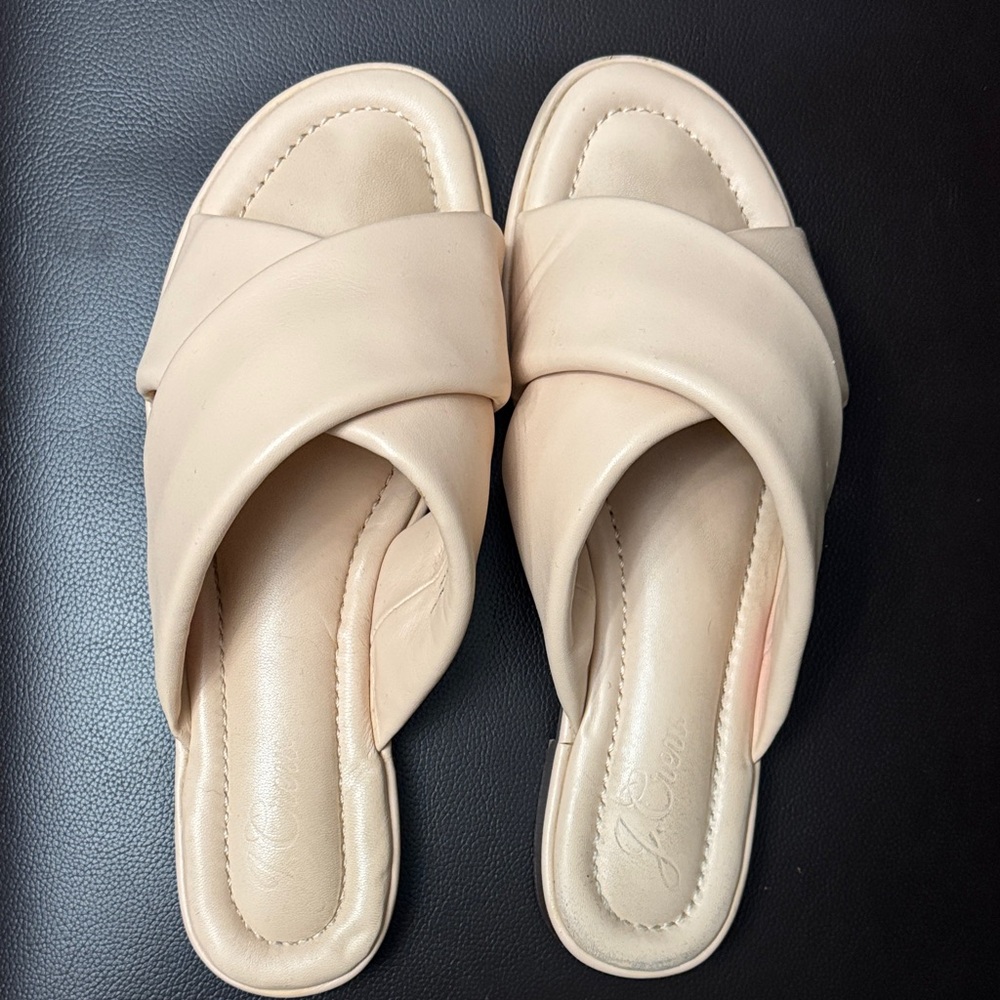 J. Crew Beige Women's Crisscross Mules